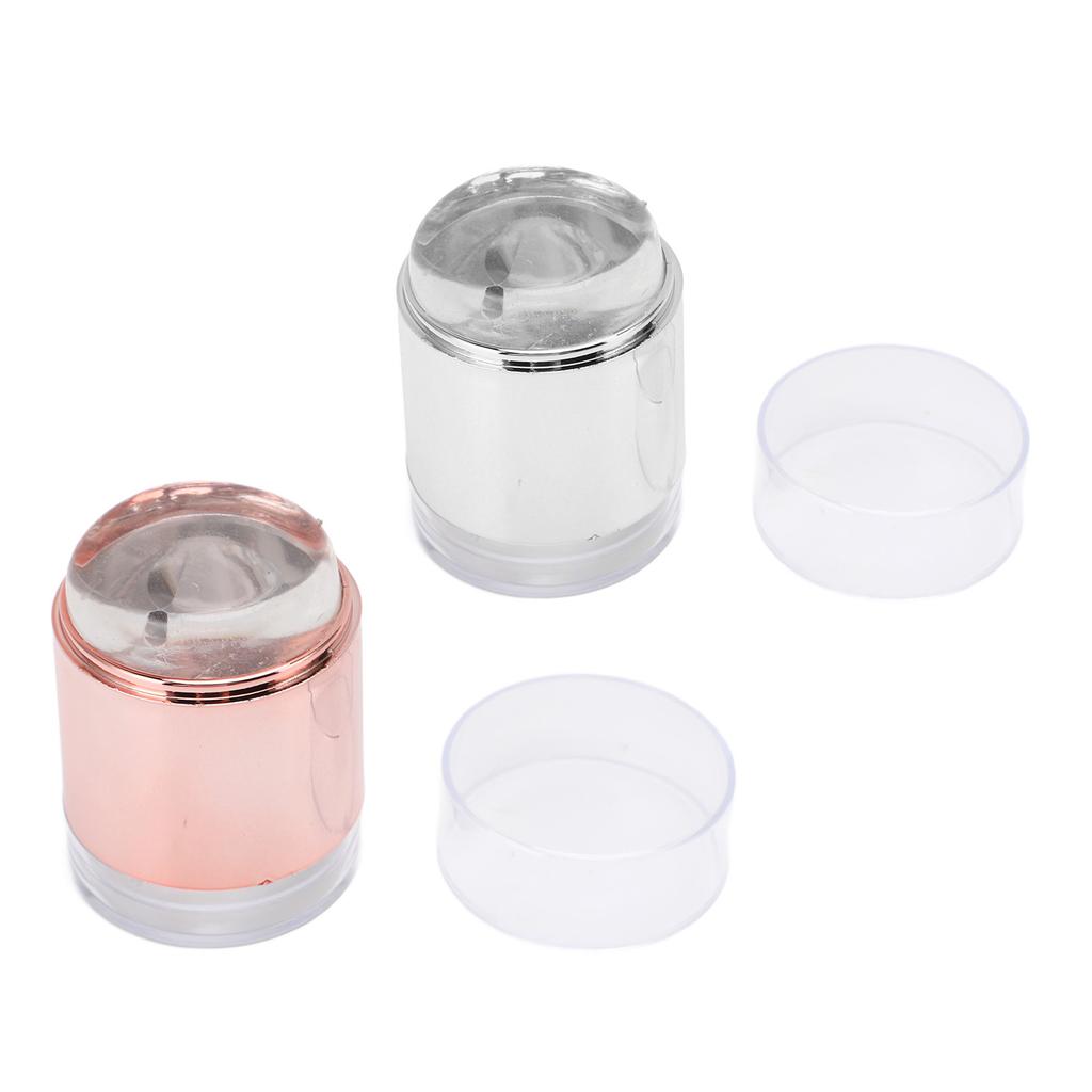Nail Art Stamper Kit Strong Adhesive Clear Double Headed Nail Art Jelly Stamper with Lace Floral Pat