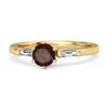 Granat Drei Stein Ring - 925 Sterlingsilber Gold Vermeil