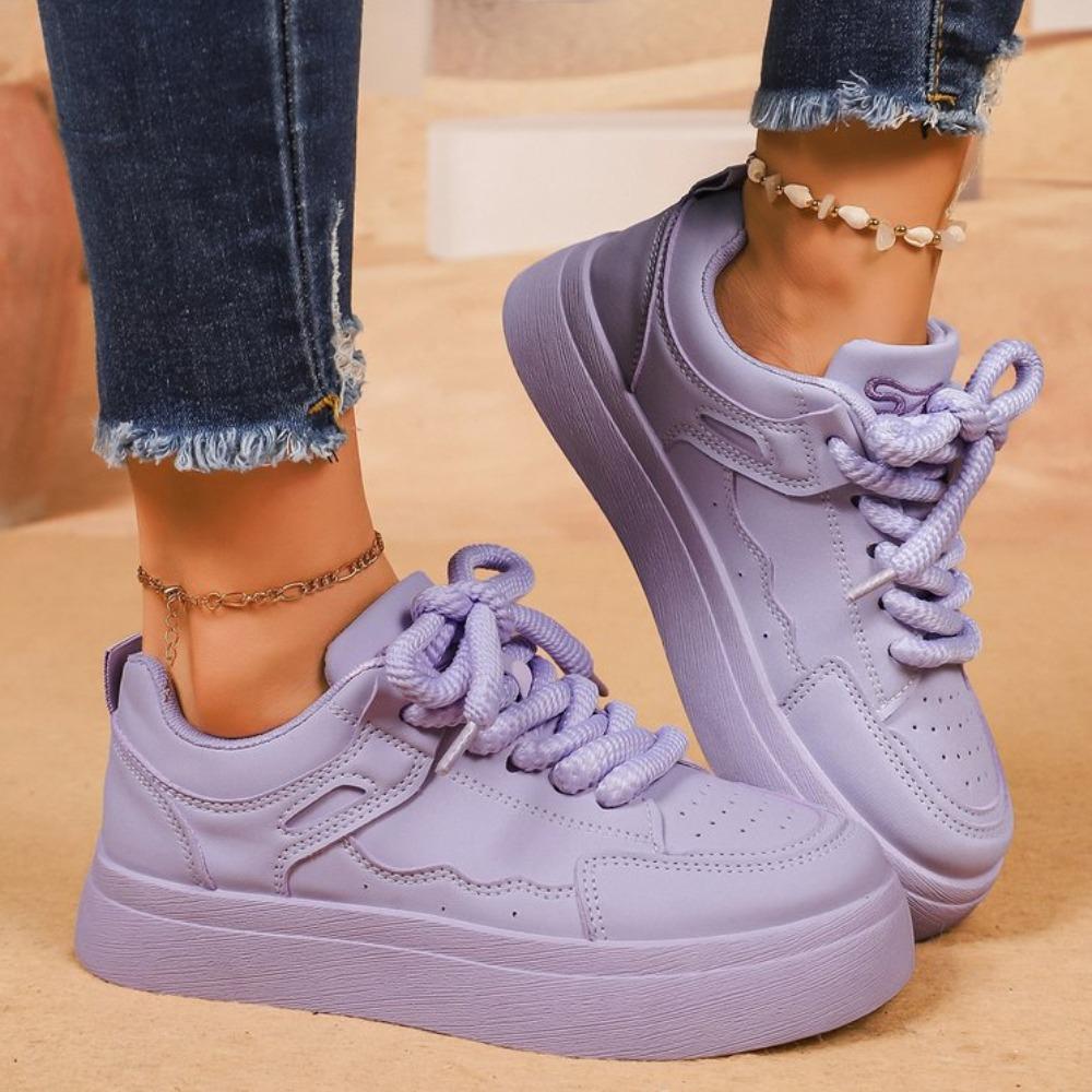 Pink Women's Sneakers 2026 Spring and Autum New Niche Fashion Design Thick-Soled Bread Shoes Students Versatile Casual Sneakers