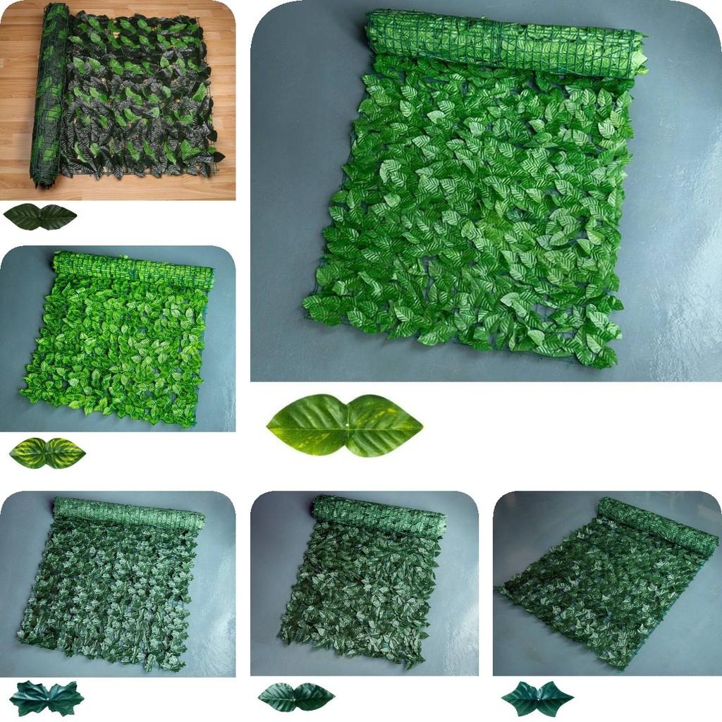 Faux Leaf Ivy Artificial Hedge Fence Privacy Screening Garden Wall Green Cover
