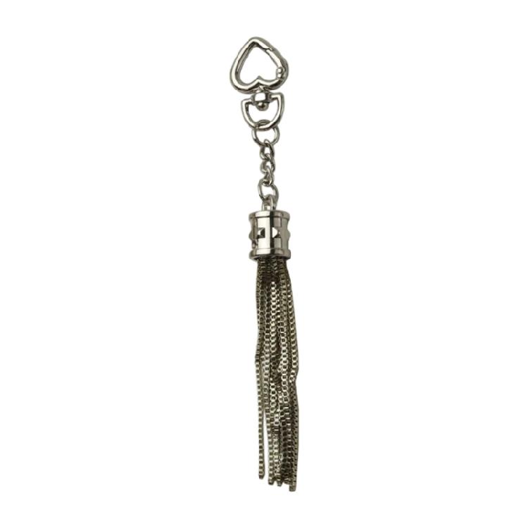 

Premium Metal Keychain with Tassels 15cm Decorative Bag Accessory Key Holder Fashion Bags Pendant for Stylish Look серебряный