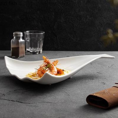 Ceramic Irregular Fan Shaped Plate Creative Dessert Plate Sushi Plates Snack Plates Molecular Cuisine Specialty Tableware