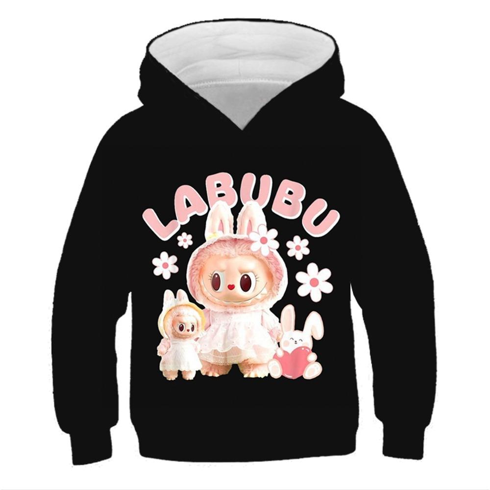 LABUBU Anime 3D Tištěná Dětská Mikina Podzim A Zima Chlapci Dívky Dlouhý Rukáv Pulovry Dětské Oblečení