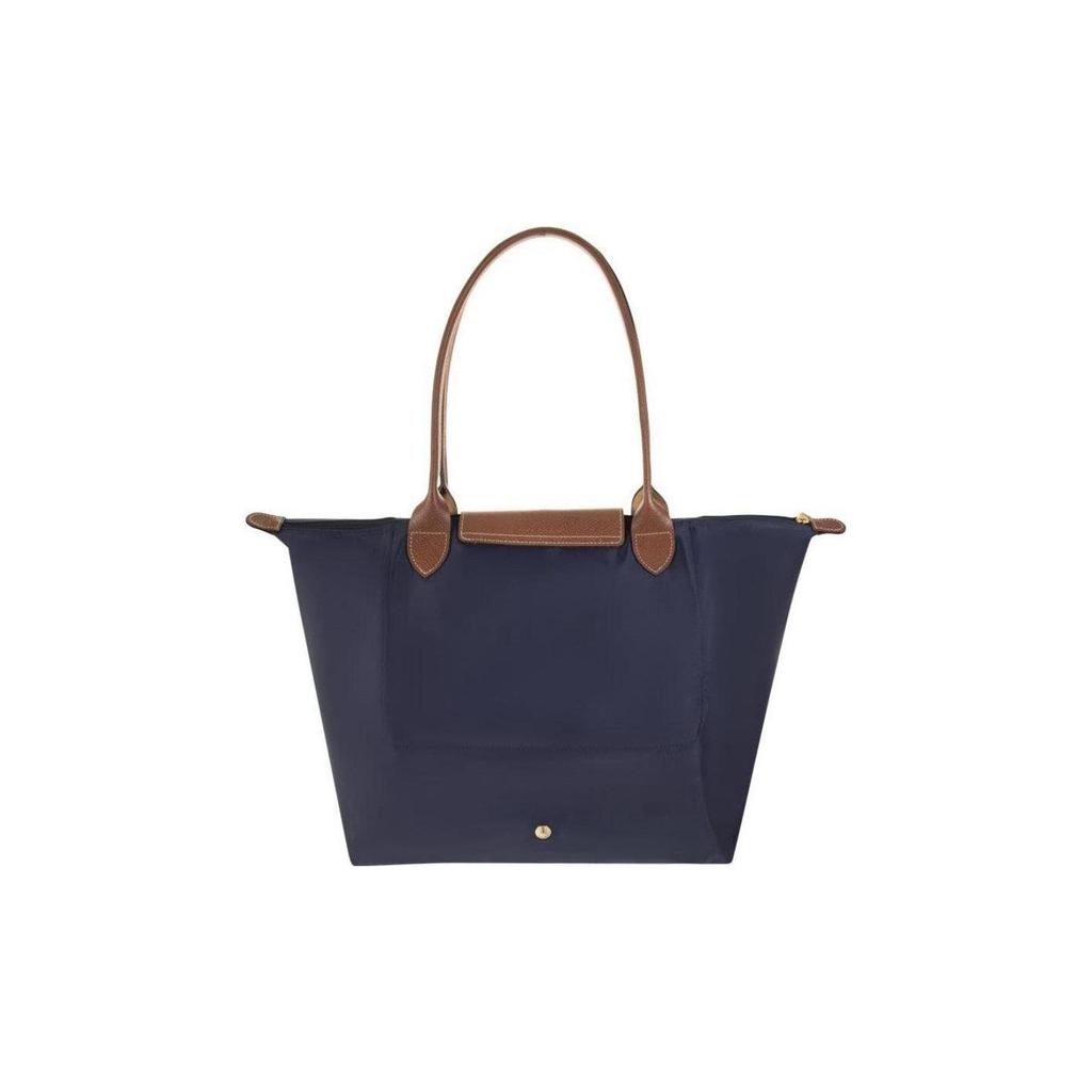 Longchamp Le Pliage 31 Logo Skládací taška Knedlík Kabelka Plátěná a kožená taška přes rameno Velké dámské kabelky Tmavě modrá 1899089P68