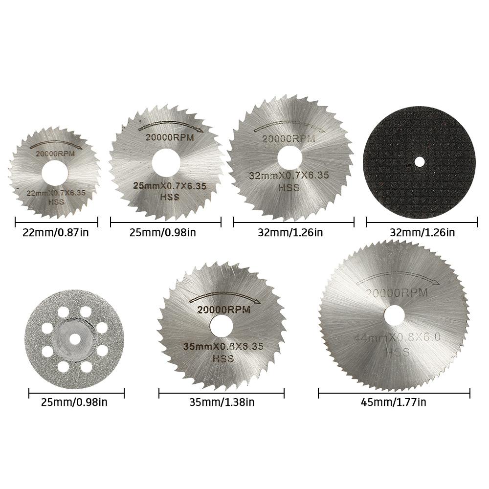 6-32Pcs Mini Circular Saw Blade Set Sanding Grinding Wheel Cutting Disc for Dremel Accessories Metal Cutting Rotary Tools