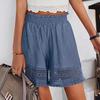 Summer Women Vacation-style Lace Fringe Shorts