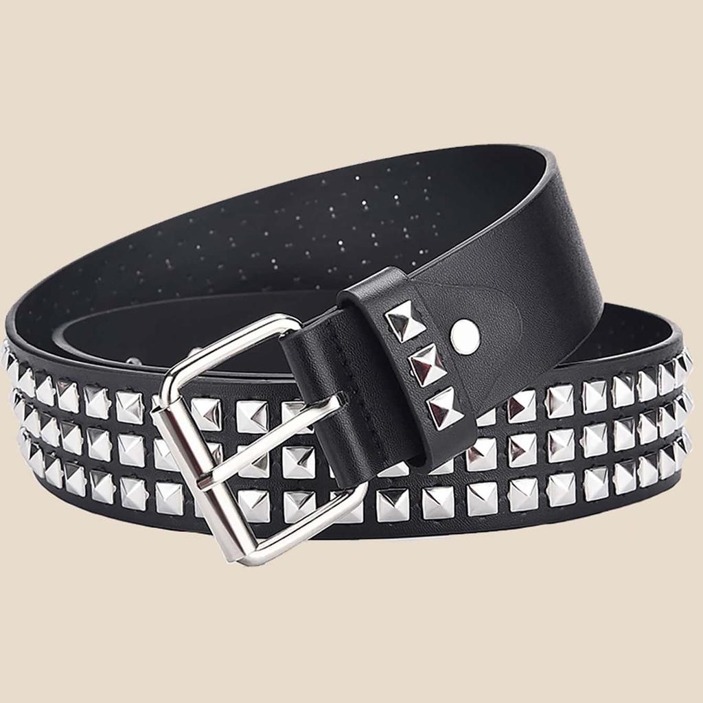 Unisex Punk Rock Y2K Rivet Belt – European & American Fashion in Heavy Metal Style