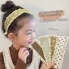 Knitting Colorful Flower Bangs Sticker Hair Band Printed Hair Sticker Headdress Sweet Floral Knitted Bangs Sticker Headband