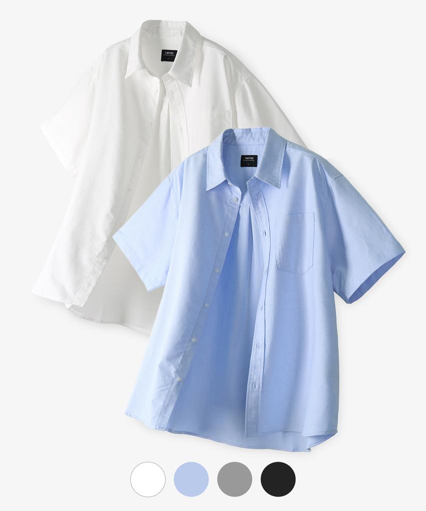 TOFFEE Oxford Half Shirt (4 Colors)