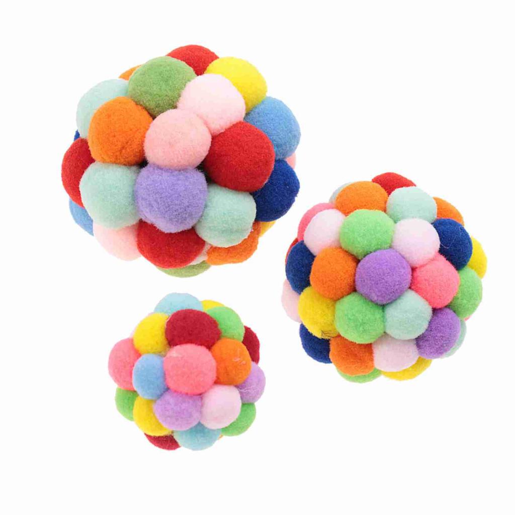 Pet Colorful Plush Toy Playing Ball Dog Puppy Cat Exercise Interactive Training Tool