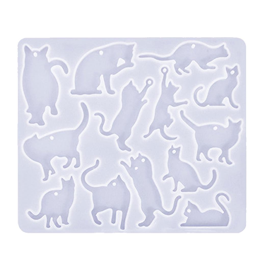 Handmade Epoxy Resin Moulds Cats Earrings Silicone Moulds Animal Molds Pendant Moulds with Hole Jewelry Making Molds