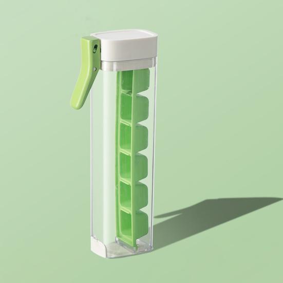 6 Grids Ice Tray with Lid And Bin Ice Cubes Molds Easy Release Compact Mini Ice Maker Trays Food Grade Ice Cube Tray for Whiskey Cocktail Juice