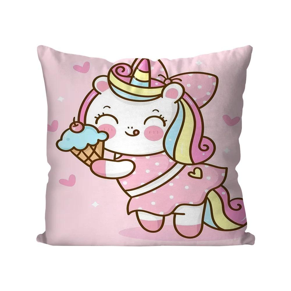 Pink Rainbow Unicorn Print Decorative Pillowcase Bedding Home Decor Cushion Pillowcase