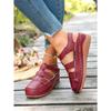Women Platform Hollow Roman Sandals, Round Toe Wedge Heel Breathable Comfort Casual Shoes