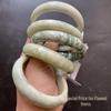 Bracciale TXY1 Esclusivo Giada Naturale Xiuyu - Giada Verde Olio Vecchio con Design Imperfetto.