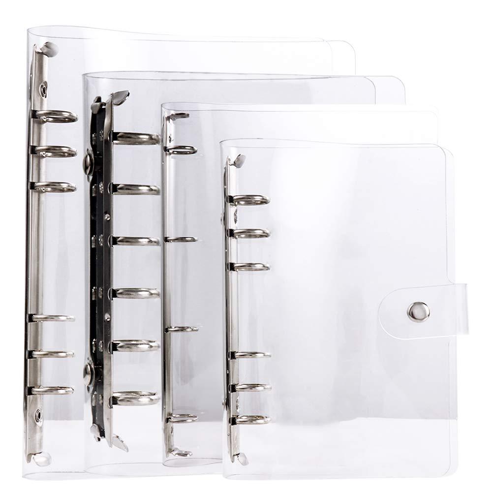 A4/A5/A6/A7 Schul-Klemmhefter Kunststoff Transparent Loseblatt Ringbuch Planer Notizbuch