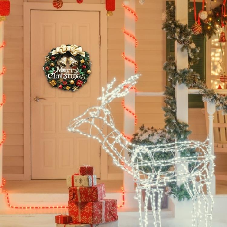 Couronne de Noël 11 Pouces Guirlande Artificielle pour Porte d'Entrée Décorations de Noël