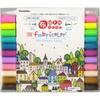 Kuretake Fabric Fabric ZIG Fabric Color 12 Water-Based Pen, Writing, Twin, Colors, TC-4000A/12VB