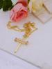 Golden Creative Nailed Cross 20in Chain Zircon Accessory