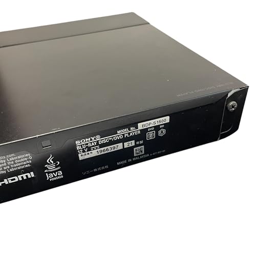 Sony Reproductor Blu-ray Reproductor de DVD BDP-S1500 Modelo Estándar Compacto 2015