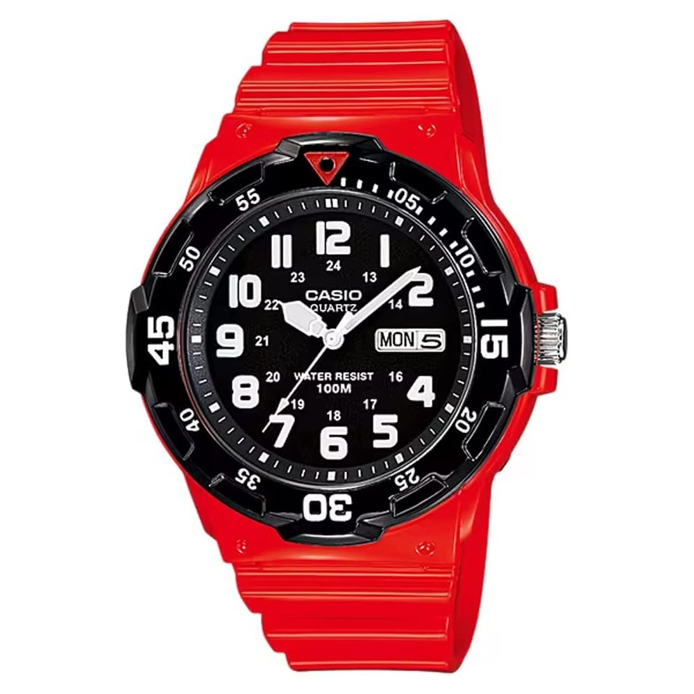 Casio Standard Quartz Watch MRW-200HC-4BV Men s Gloss Orange Black Overseas Model