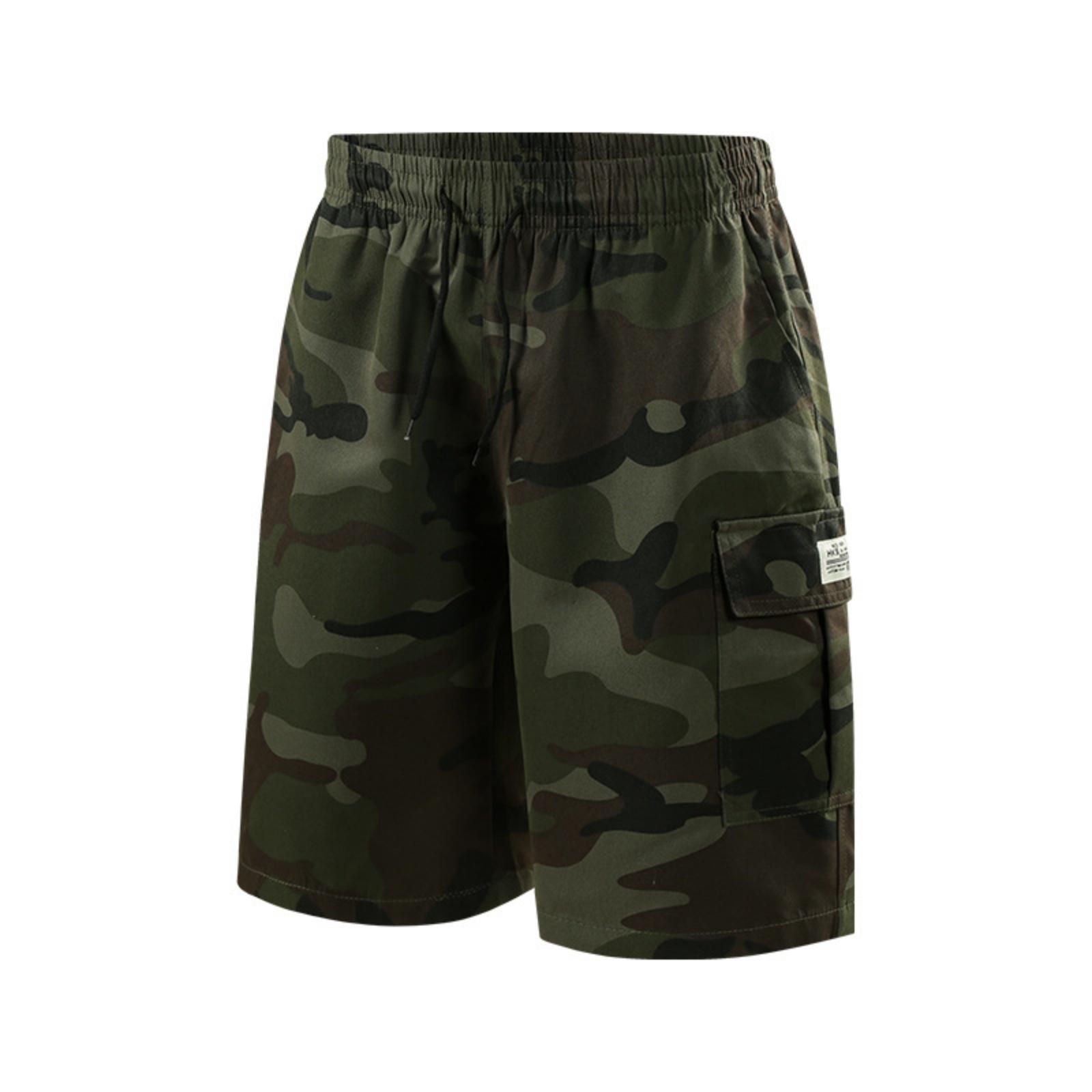 

Men s Quick-Dry Camouflage Cargo Shorts, Sports Casual Fitness Running 5-Inch Bottoms L