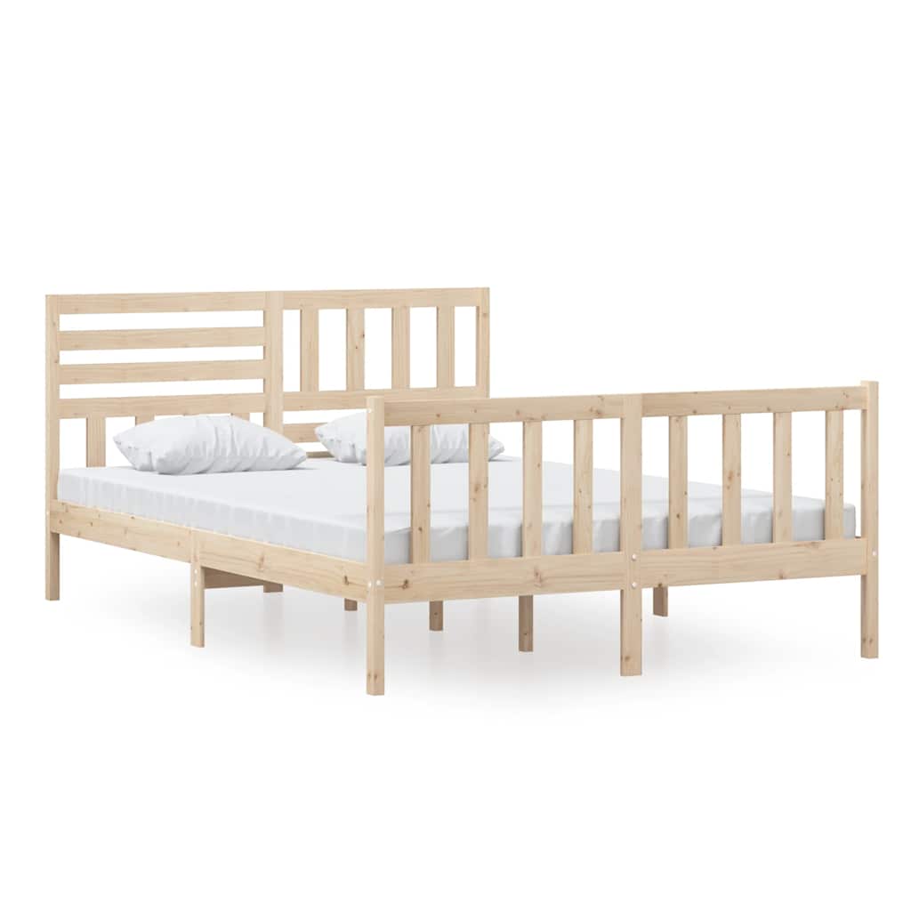 Solid Wood Bed Frame 140 X 200 Cm
