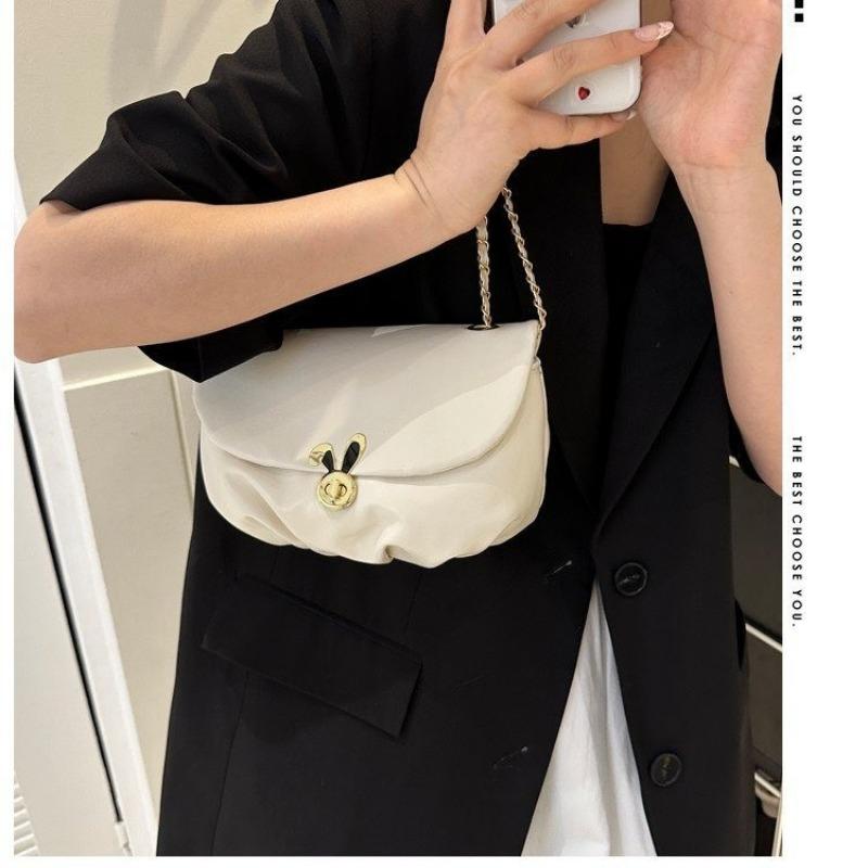 Bags Women's Popular New Bunny Shoulder Bag Stylish Simple Soft Face Folds Popular Underarm Bag