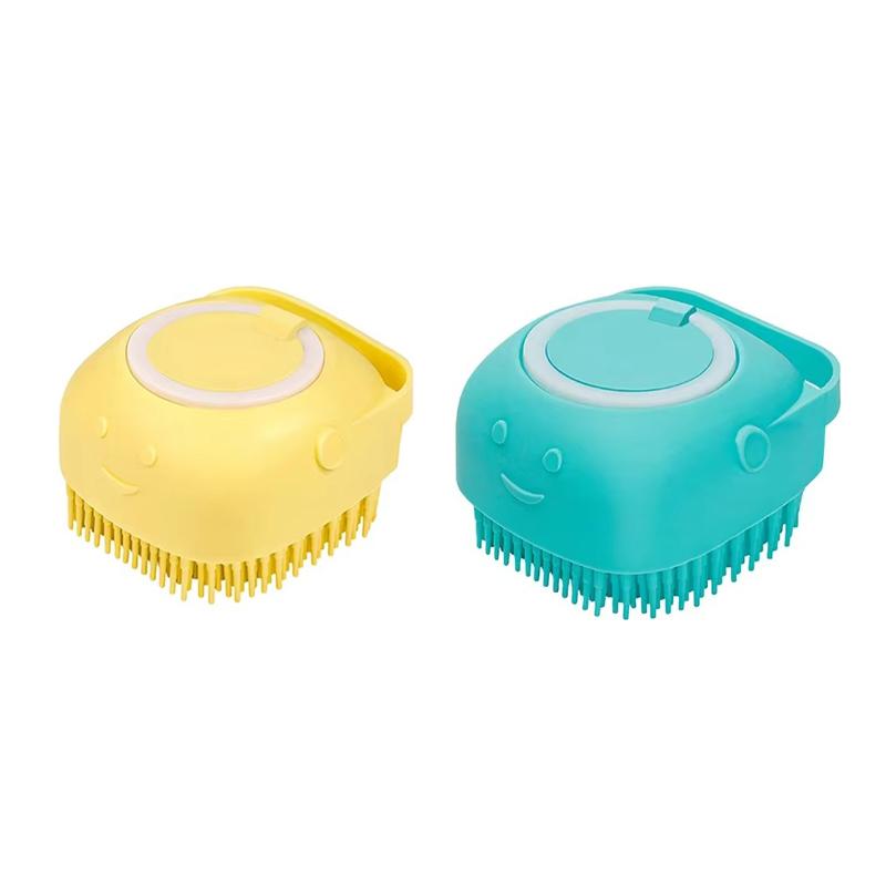 Szczotka do kąpieli dla psów Szczotka do masażu zwierząt Dozownik szamponu Miękka silikonowa szczotka Gumowe włosie dla psów i kotów Narzędzie do pielęgnacji pod prysznicem