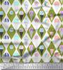 Soimoi Blue Japan Crepe Satin Fabric Diamond & Ice Cream Cone Food Print Fabric by the Metre 42 Inch