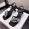 Mode Luxus Strass Transparente Plateau Sandalen Damen Offene Zehe Sommer Mode Slingback Party Kleidschuhe Kristall Schleife Hohe Absätze