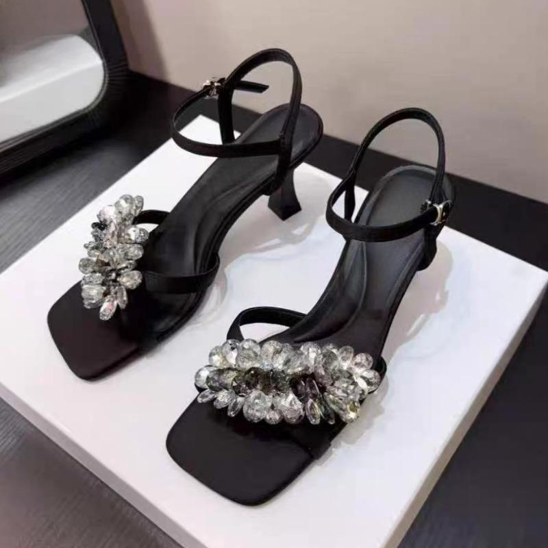 Mode Luxus Strass Transparente Plateau Sandalen Damen Offene Zehe Sommer Mode Slingback Party Kleidschuhe Kristall Schleife Hohe Absätze