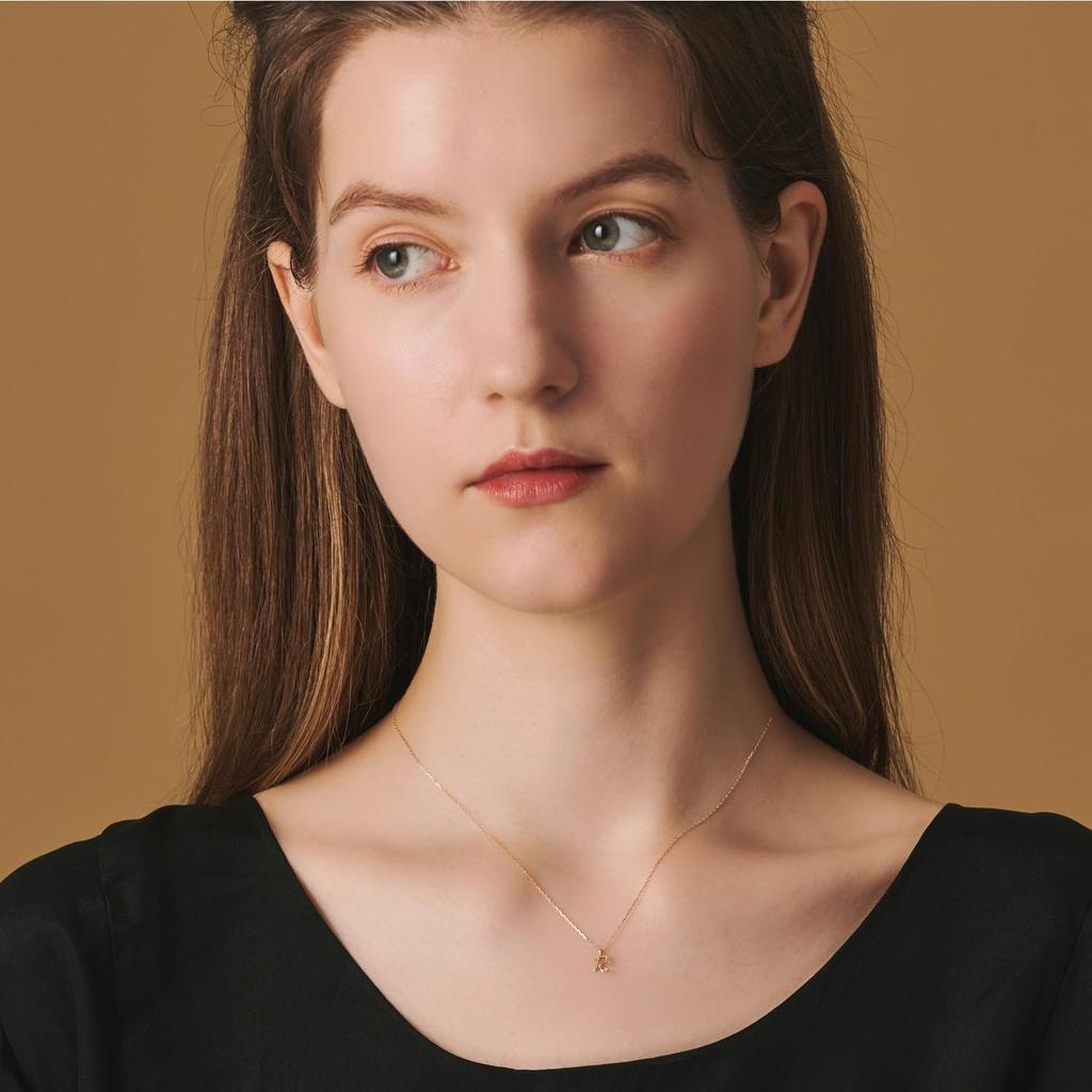 Initial diamond necklace [Agate] <WEB limited> R/K10