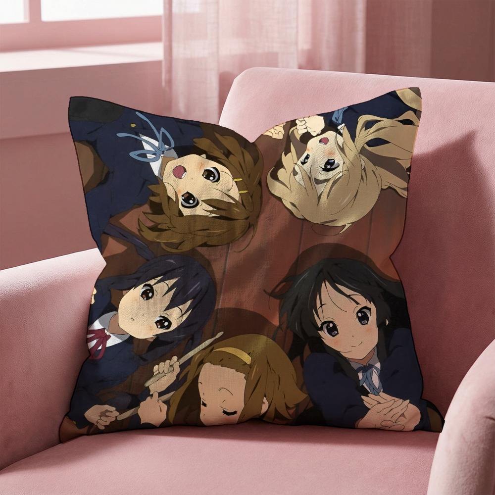 Anime K-K-ON! Cute Cushion Cover Multi-Scene Pillow Cover for Home & Car - Reversible, Soft & Durable for Daily Use