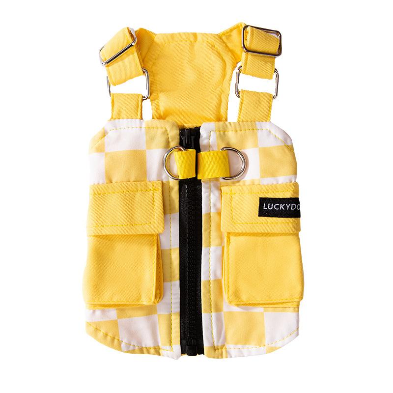 Japanese and Korean Style Autumn and Winter Dog Trendy Cool Tooling Strap Vest Medium and Small Dog Pet Teddy Clothes