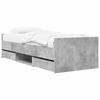 Bed Frame with Drawers and Headboard Concrete Grey Engineered Wood