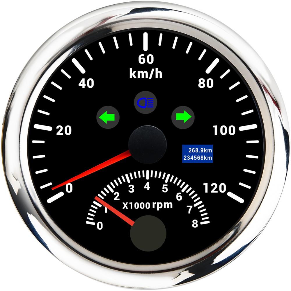 New 85mm Digital Car Truck Boat GPS Speedometer Gauge 0-200KM/H 0-120kmh Speed Meter Tachometer 8000RPM for Car Boat ATV 9-32V