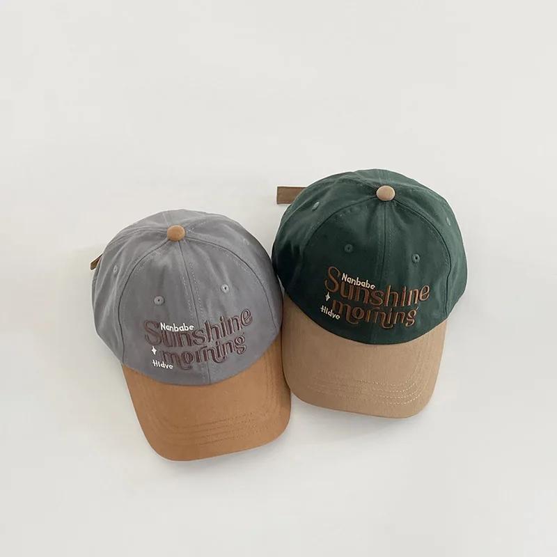 Peaked Cotton Sports Casual Men Hat Sun Women Patchwork Cap Baseball Lettering Alphabet Stitching Embroidered Fashionable Trendy Hats Baseball Caps