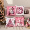 Christmas Pink Throw Pillow Cover Cushion Cover Christmas Decorations for Home 2026 Bedroom Room Navidad Natal Gifts New Year