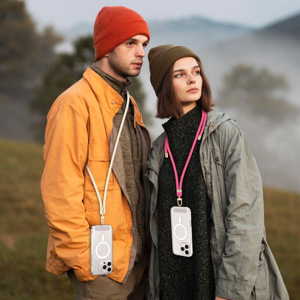 Tech-Protect C7S Rope Crossbody Strap Hot Pink/Gold