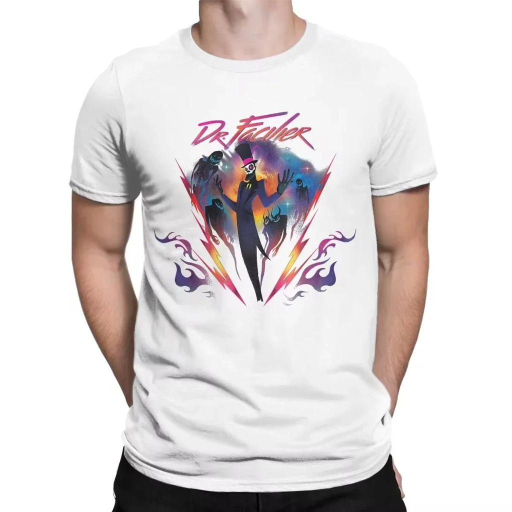 Skurkar Herr T-shirt Dr. Facilier 90-tals Rockband Neon Fritid T-shirt Kortärmad Rundhalsad T-shirt Bomull Sommar Toppar
