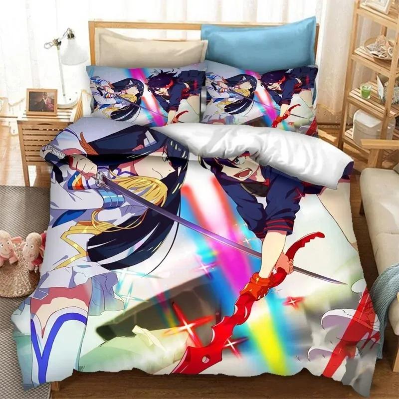 3D Printed KILL La KILL Duvet Cover Pillowcase Anime Bedding Set Double Twin Full Queen King Adult Kids Bedclothes Quilt Cover