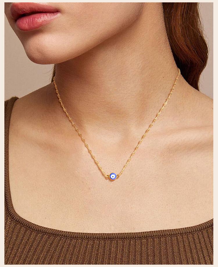 Protection Evil Eye Necklace for Women, Trendy Lucky Amulet Pendant Necklace Gifts for Sister Friends Gift