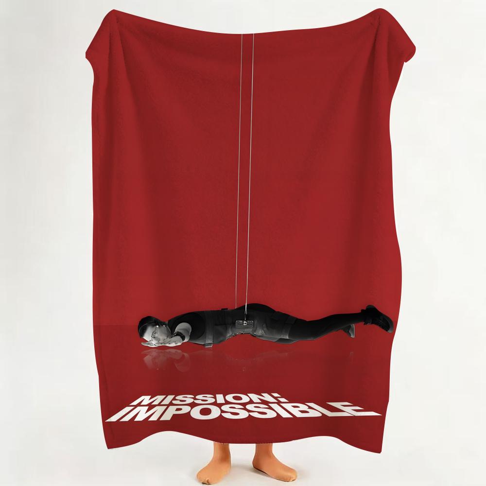 Movie M Mission I Impossible  Flannel  Blanket Suitable for Sofa Living Room Bedroom
