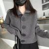 Knitted Cardigan Women's Autumn Clothing New Long-sleeved Loose Fashion Large Button Lapel Short Sweater Jacket