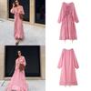 Polyester Unifarben V-Ausschnitt Ärmellos Langes Kleid Für Elegante Damen Frühling
