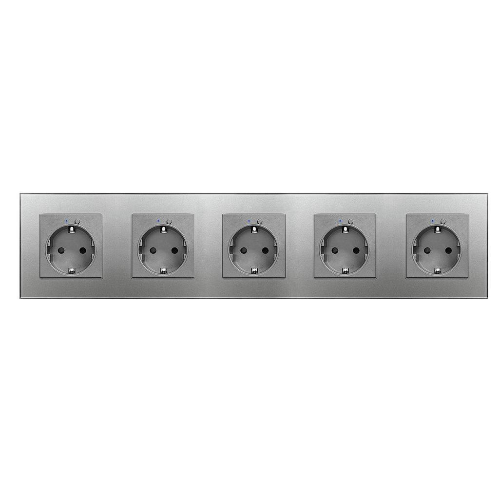Model 153 Smart WiFi Wall Socket with Tempered Glass Panel - Alice Voice App Compatible