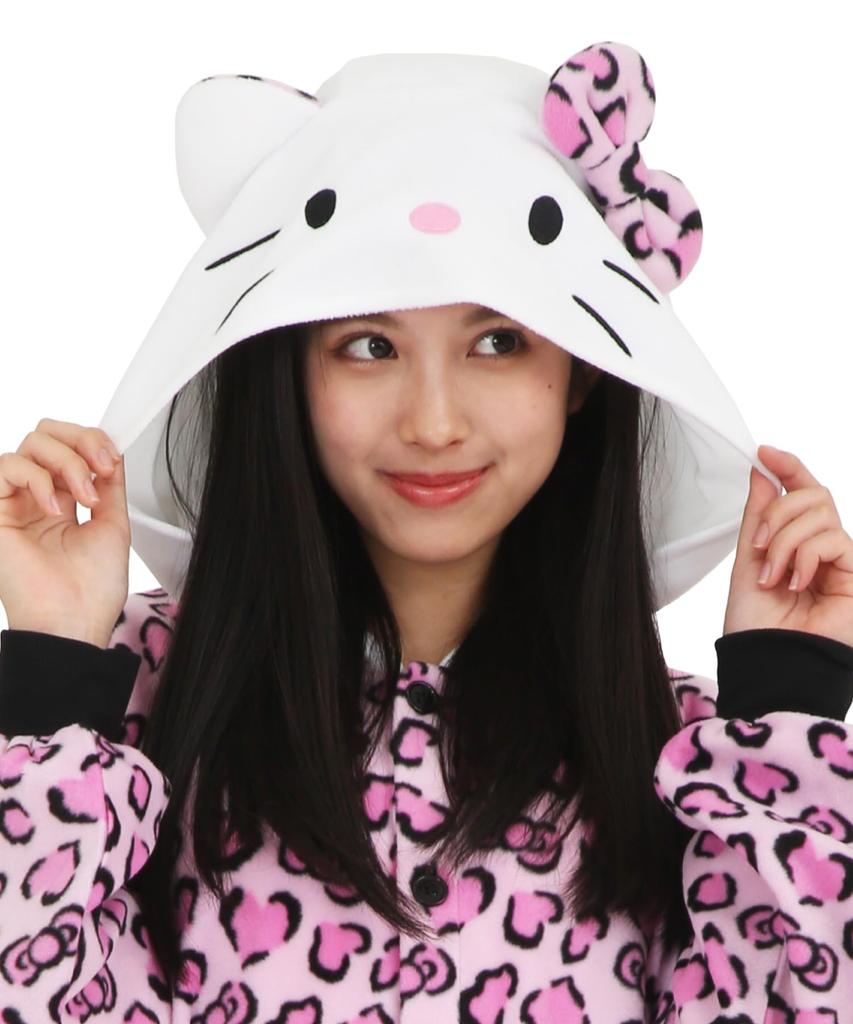 [SAZAC] Character Fleece Kigurumi, One Size Fits All, Sanrio Leopard Kitty