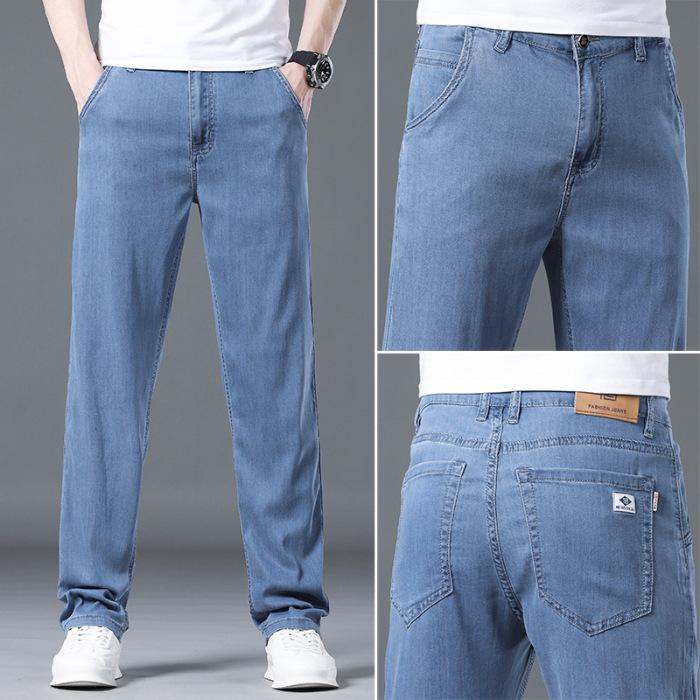 

Tensi Thin and Soft Men s Jeans Loose Business Straight Summer Trousers 29