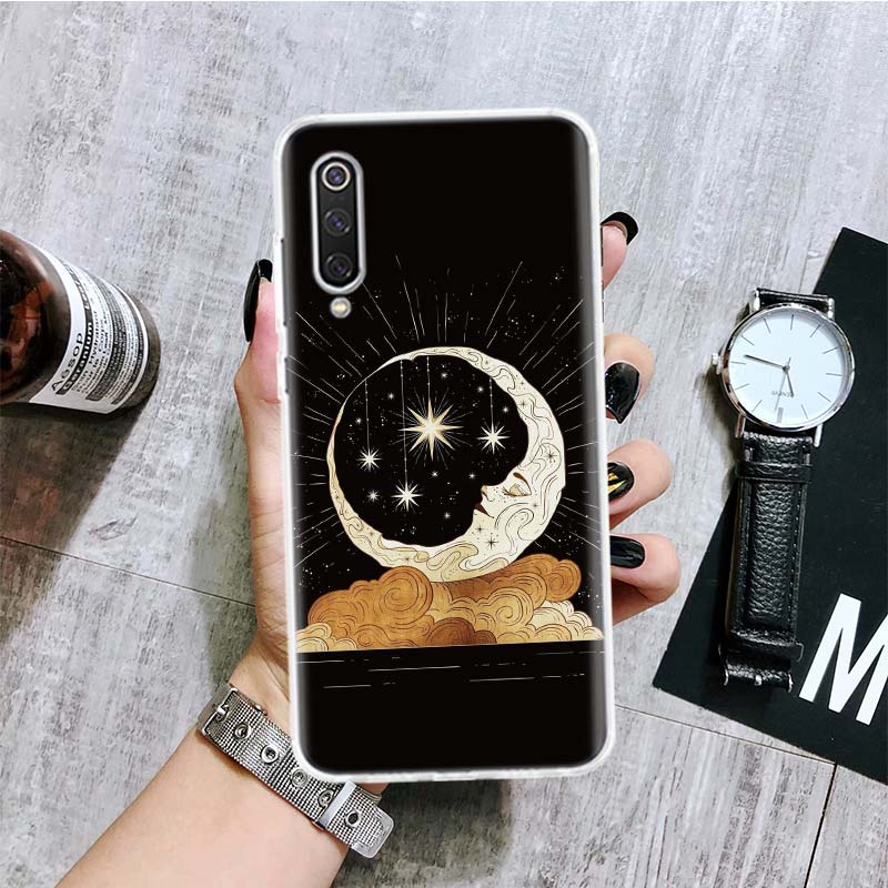 Funny Sun Moon Face Phone Case For Xiaomi Redmi Note 10 9 8 11 Pro 11T 11S 10S 9S 9A 9C 9T 8T 8A 7 7A 5 Art Pattern Cover Coque